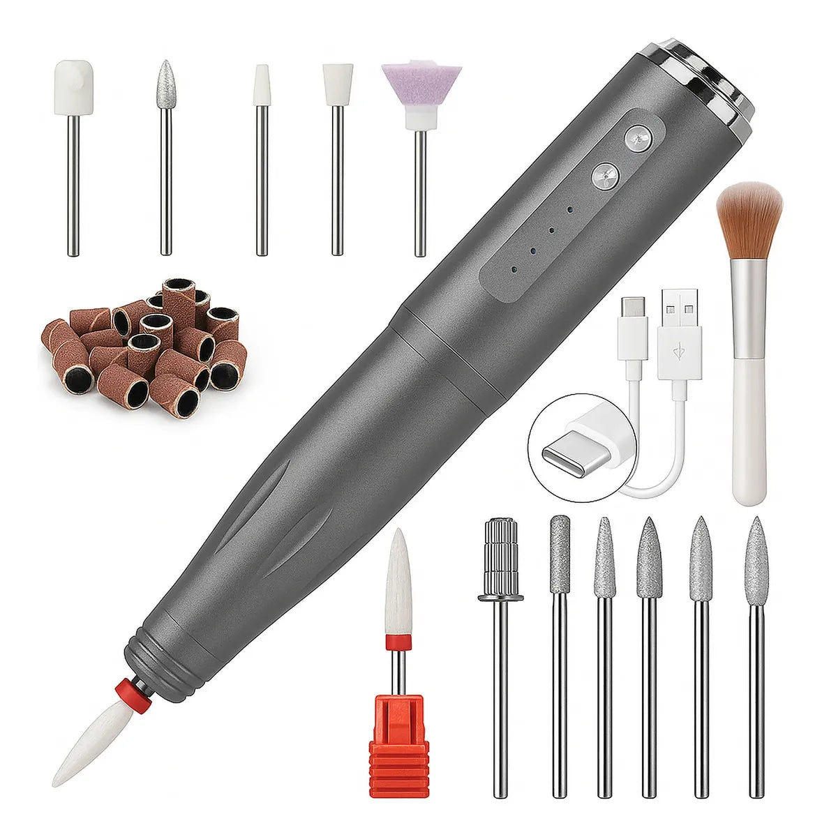 Torno Lima De Uñas 03 color gris oscuro