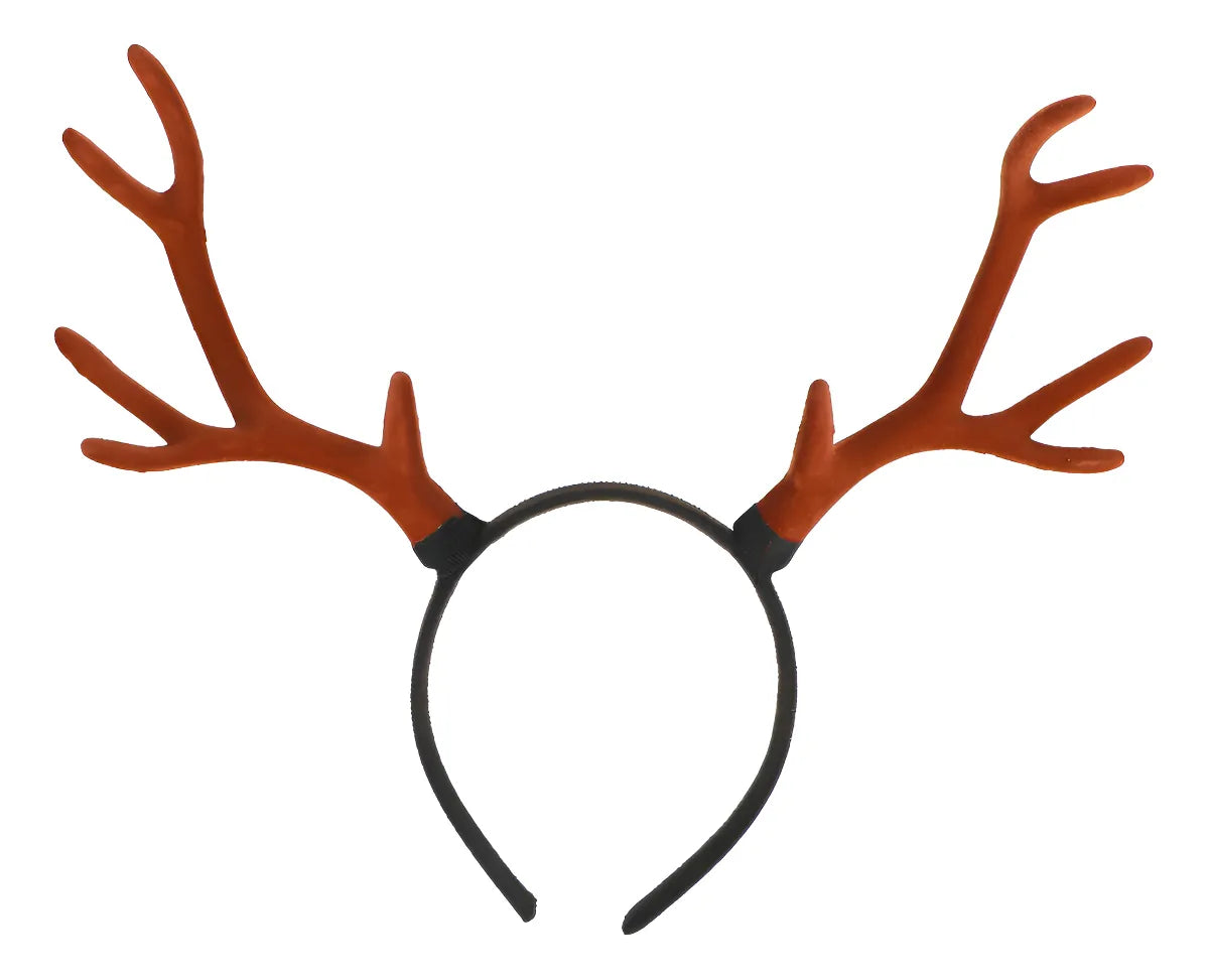 C Diadema De Ciervo Con Astas Realistas - Diadema Navideña