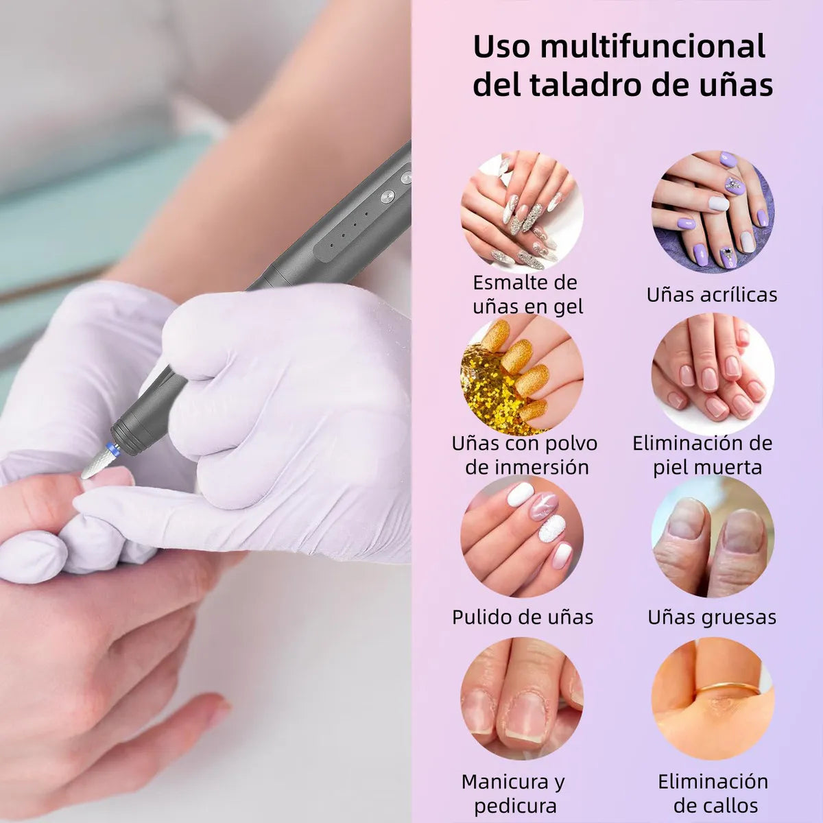 Torno Lima De Uñas 03 color gris oscuro