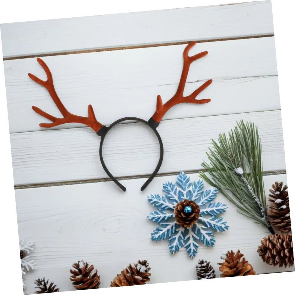 C Diadema De Ciervo Con Astas Realistas - Diadema Navideña