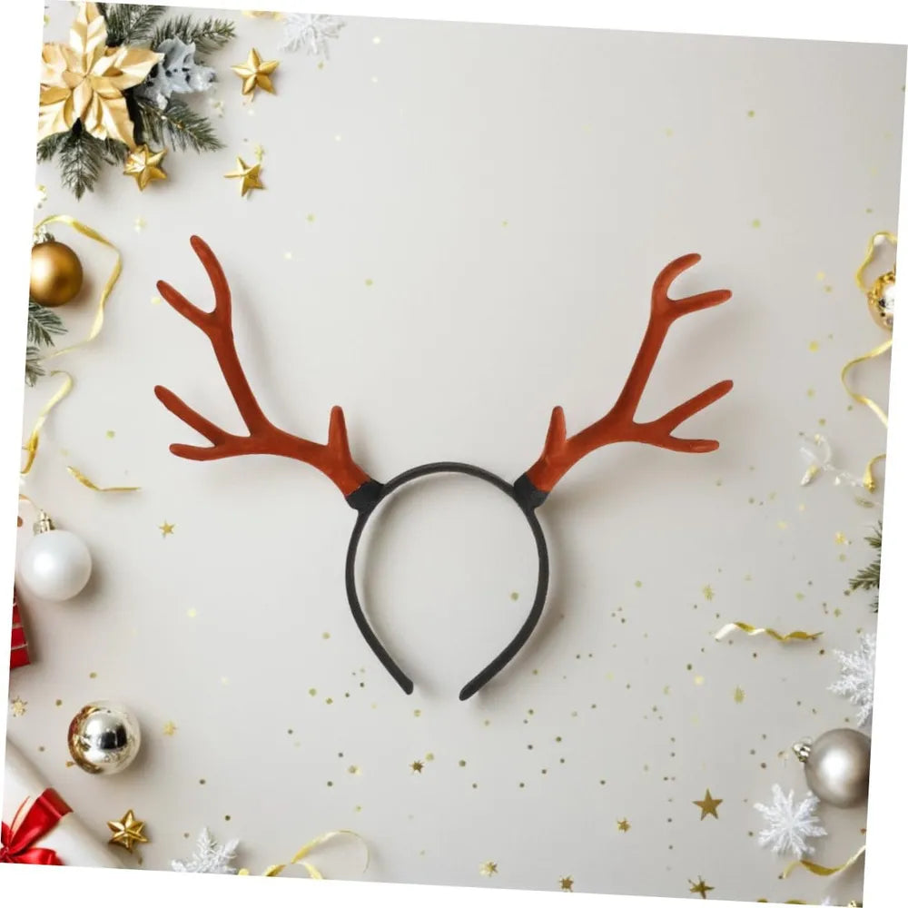 C Diadema De Ciervo Con Astas Realistas - Diadema Navideña