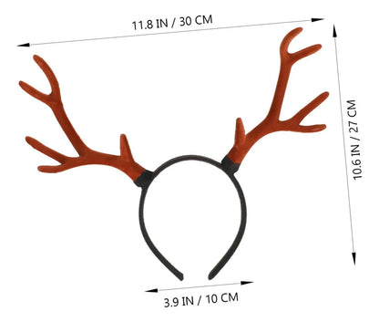 C Diadema De Ciervo Con Astas Realistas - Diadema Navideña