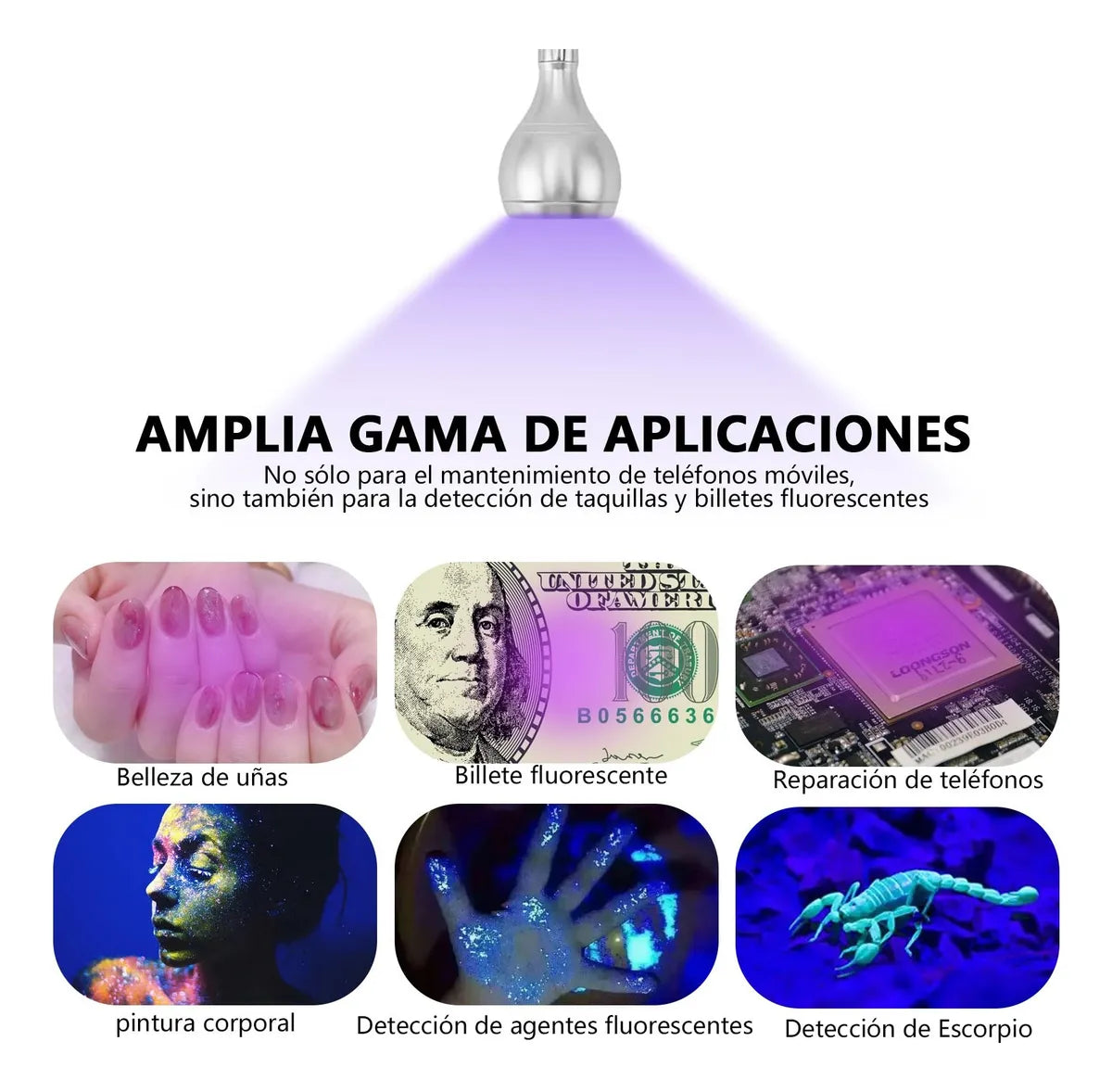 Lámpara Uv Led Cuello De Cisne Para Uñas Usb Con Clip Gel 5w